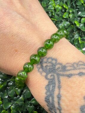 8mm Chrome Diopside Beaded Bracelet